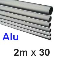 Alu-Rohr 2m x 30x1,5mm silber eloxiert