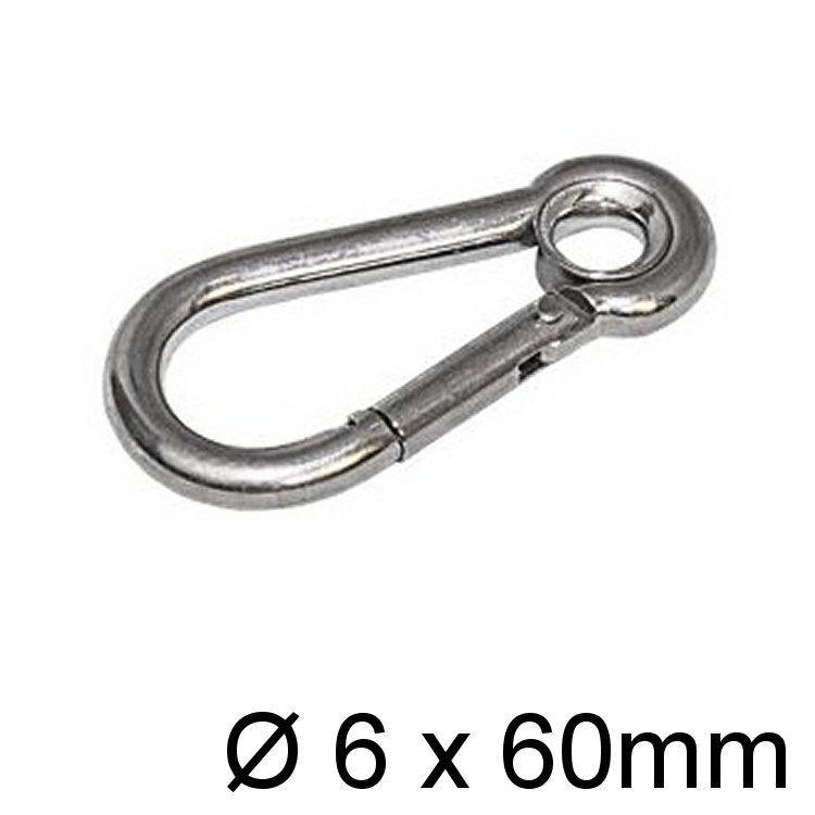 Karabinerhaken mit Kausch 6 x 60mm