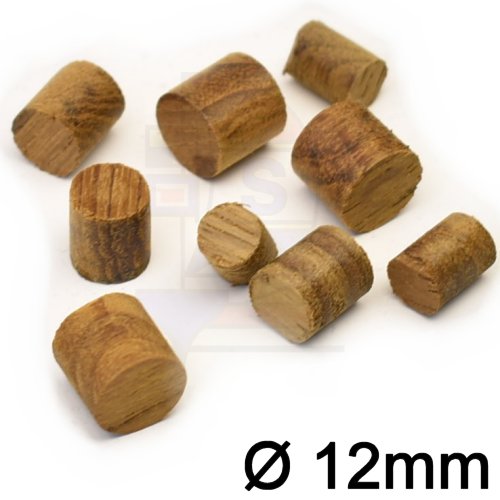 100 St. Teakholzpfropfen 12mm