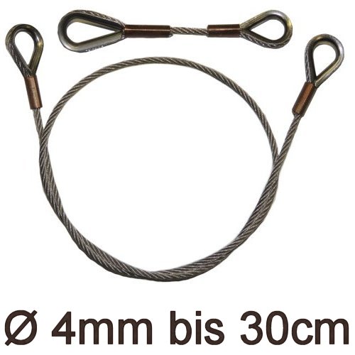 Drahtstropp mit Kauschen 4mm flex bis 30cm