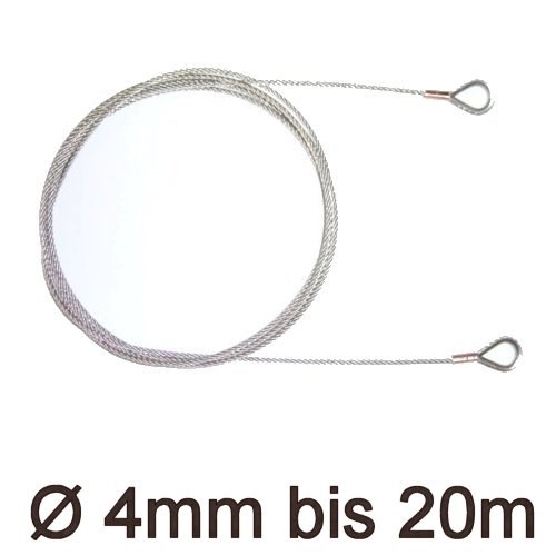 Drahtstropp mit Kauschen 4mm flex bis 20m
