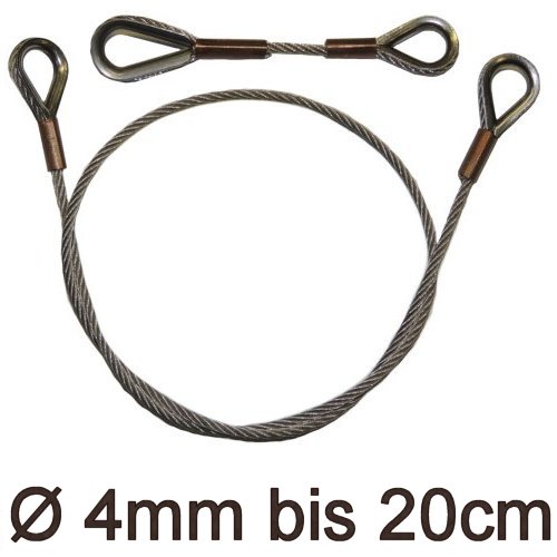 Drahtstropp mit Kauschen 4mm flex bis 20cm