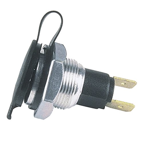 Einbau-Normsteckdose mit Deckel 2-pol.