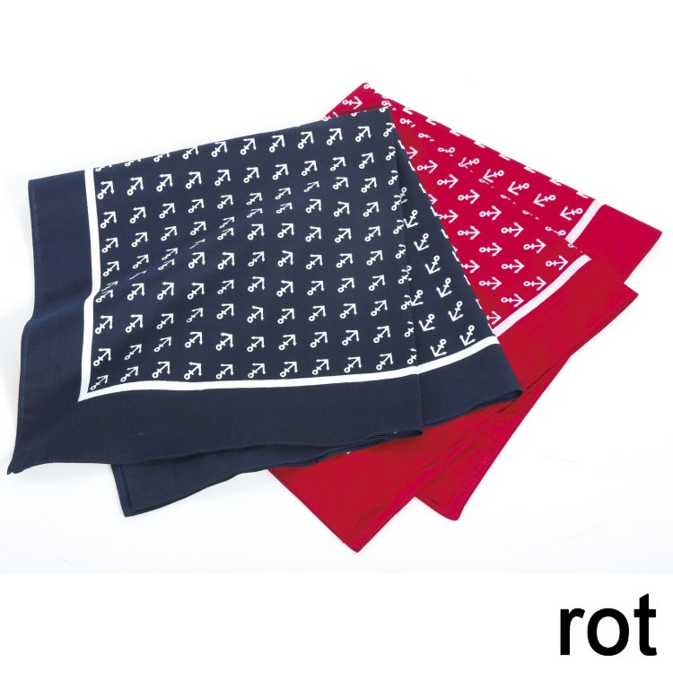 Vierecktuch Anker 54 x 54 rot