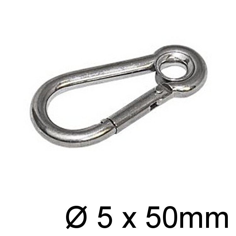 Karabinerhaken mit Kausch 5 x 50mm