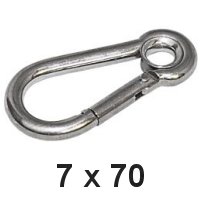 Karabinerhaken mit Kausch 7 x 70mm