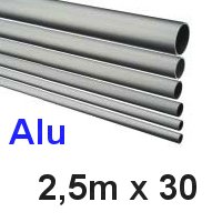 Alu-Rohr 2,5m x 30x1,5mm silber eloxiert