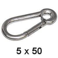 Karabinerhaken mit Kausch 5 x 50mm