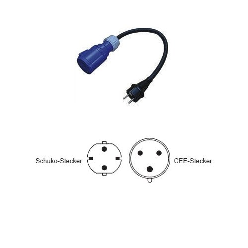 CEE Adapterkabel 3,0m Typ Schuko/CEE