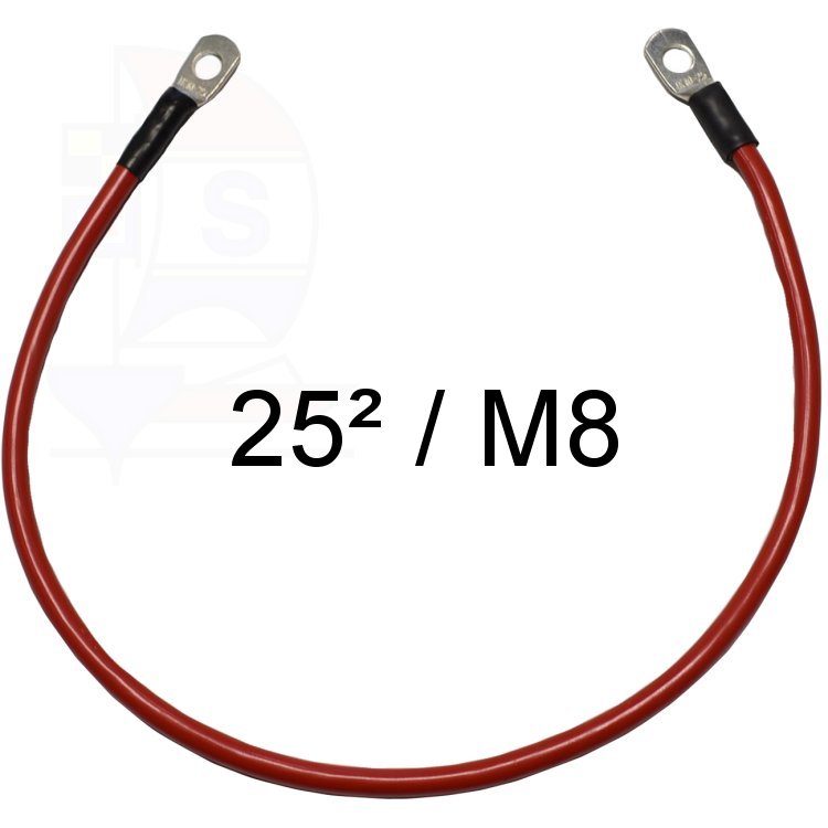 Kabelbrücke 25² Auge / Auge M 8  rot