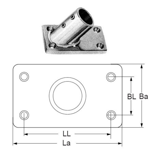 Rohrendbeschlag Edelstahl E 22 / 60