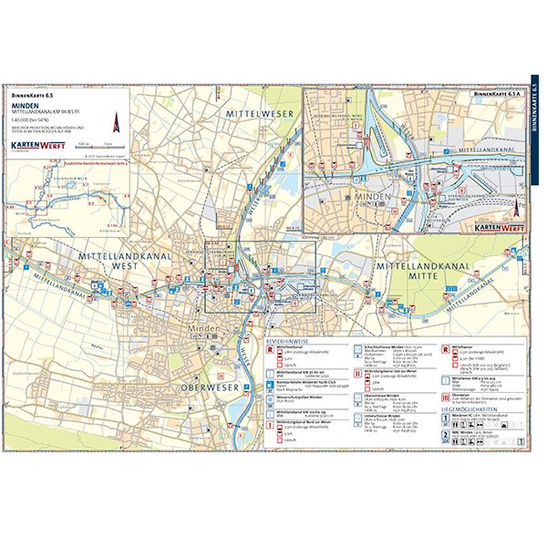 Sportbootkarten Binnen 6 - Mittellandkanal und Mittelweser