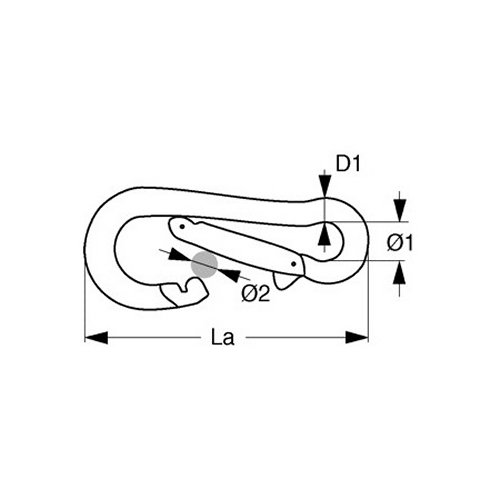Karabinerhaken asymmetrisch