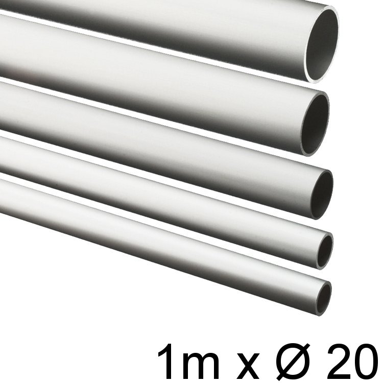 Alu-Rohr 1m x 20x2,0mm silber eloxiert
