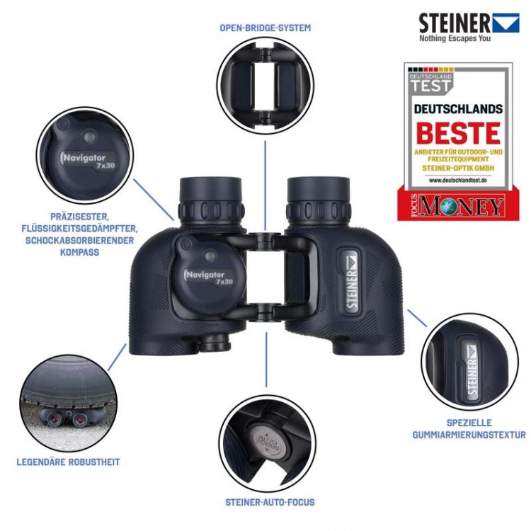 Steiner Fernglas Open Bridge Navigator 7 x 30 Kompass