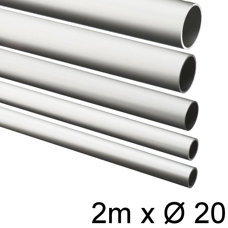 Alu-Rohr 2m x 20x2,0mm silber eloxiert