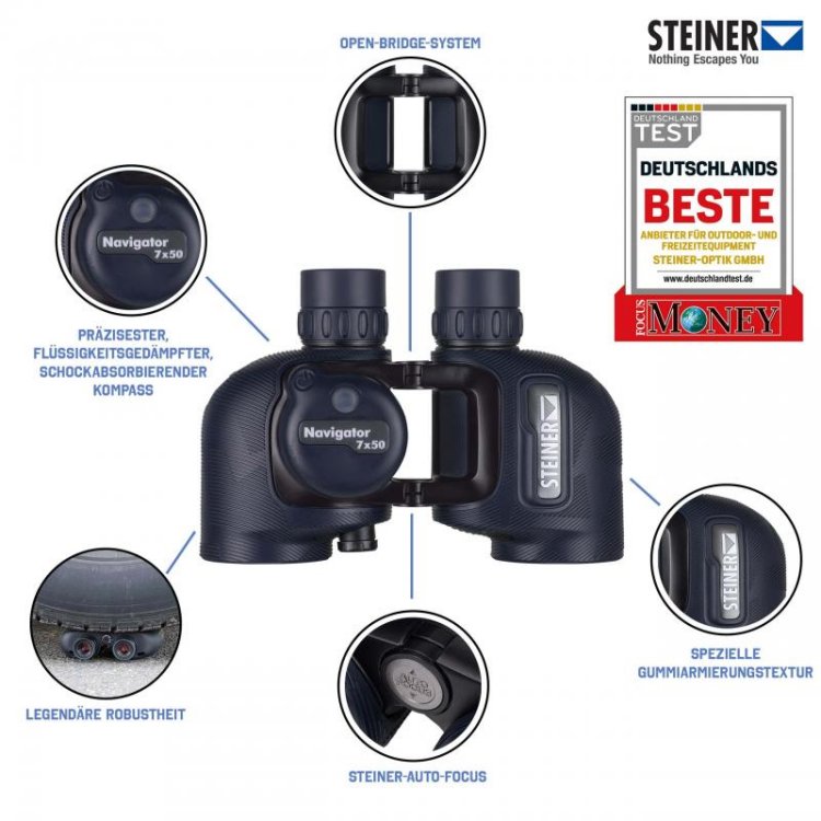 Steiner Fernglas Open Bridge Navigator 7 x 50 Kompass