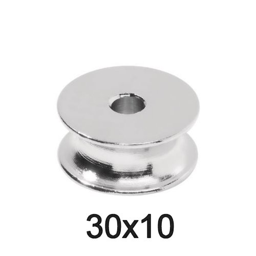 Seilscheibe Messing vernickelt 30 x 10