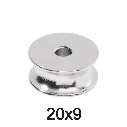 Seilscheibe Messing vernickelt 20 x 9