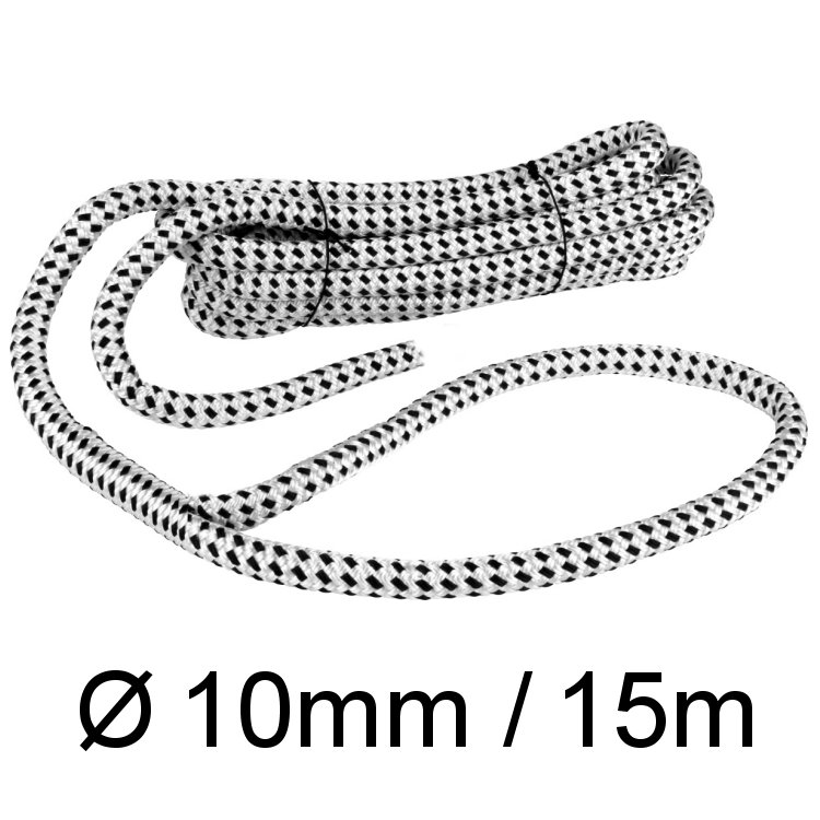 Festmacher Quickline 10 mit Auge 15m schwarz-weiß