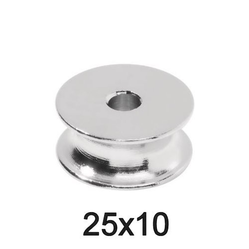 Seilscheibe Messing vernickelt 25 x 10