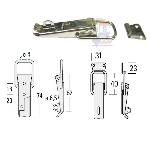 Niro Petersen Hebelverschluß Haken Edelstahl mit Auge