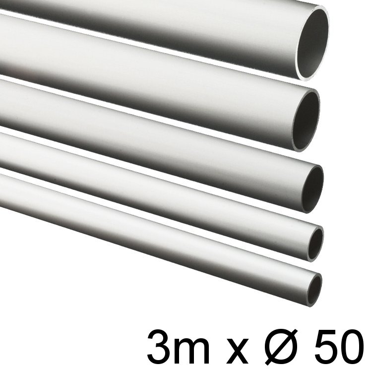 Alu-Rohr 3m x 50x2,5mm silber eloxiert