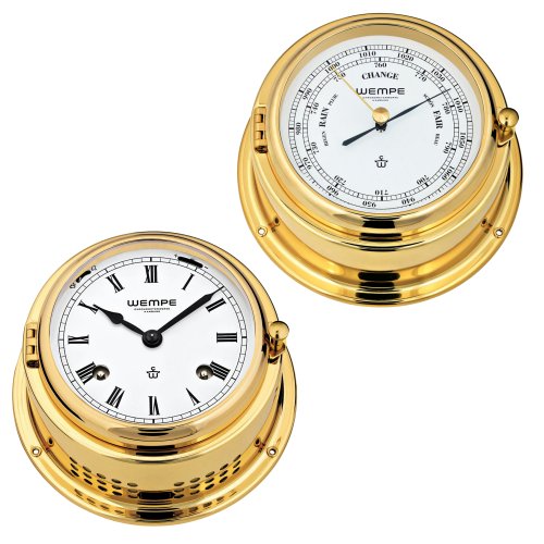 Wempe Bremen II 2-er Set Glasenuhr + Barometer