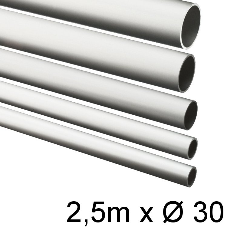 Alu-Rohr 2,5m x 30x1,5mm silber eloxiert