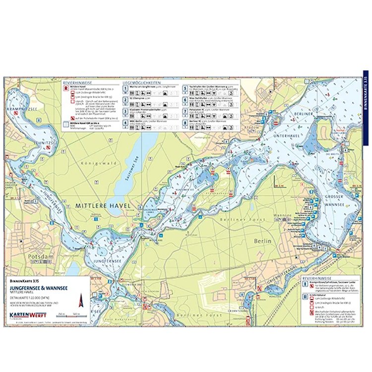 Binnenkarte einzeln Wannsee, Unterhavel