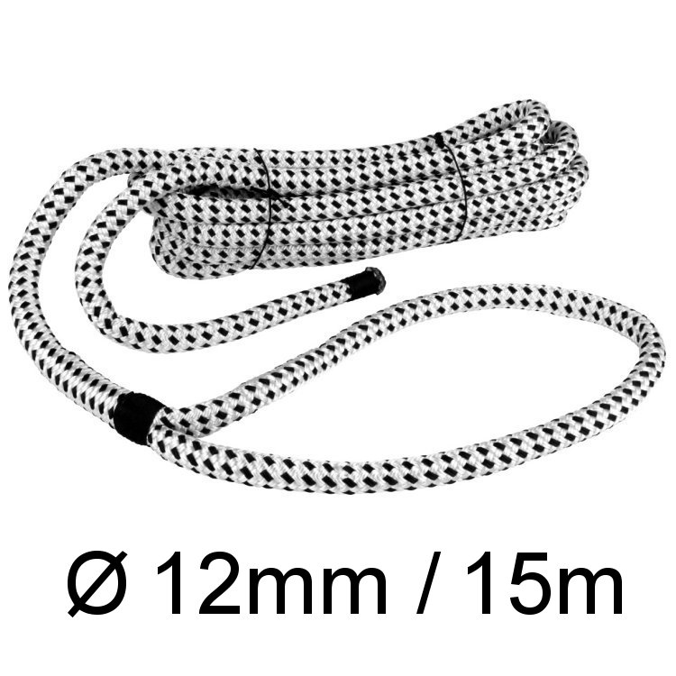 Festmacher Quickline 12 mit Auge 15m schwarz-weiß